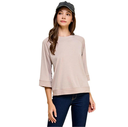 French Terry Minimalist Almond Top - Made in USA - Kin Trading Post