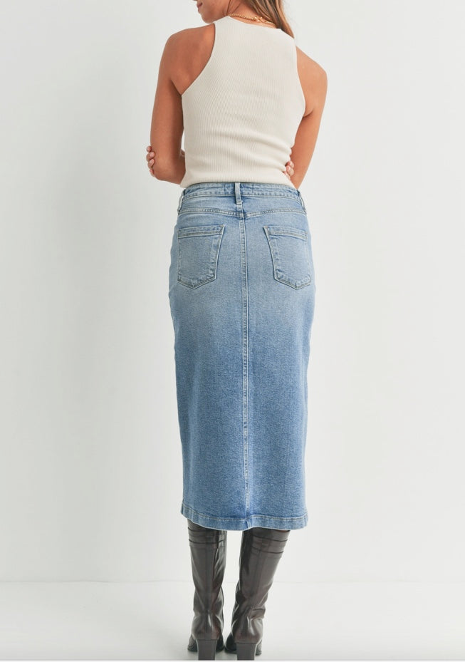 Midi Skirt, Blue Jean