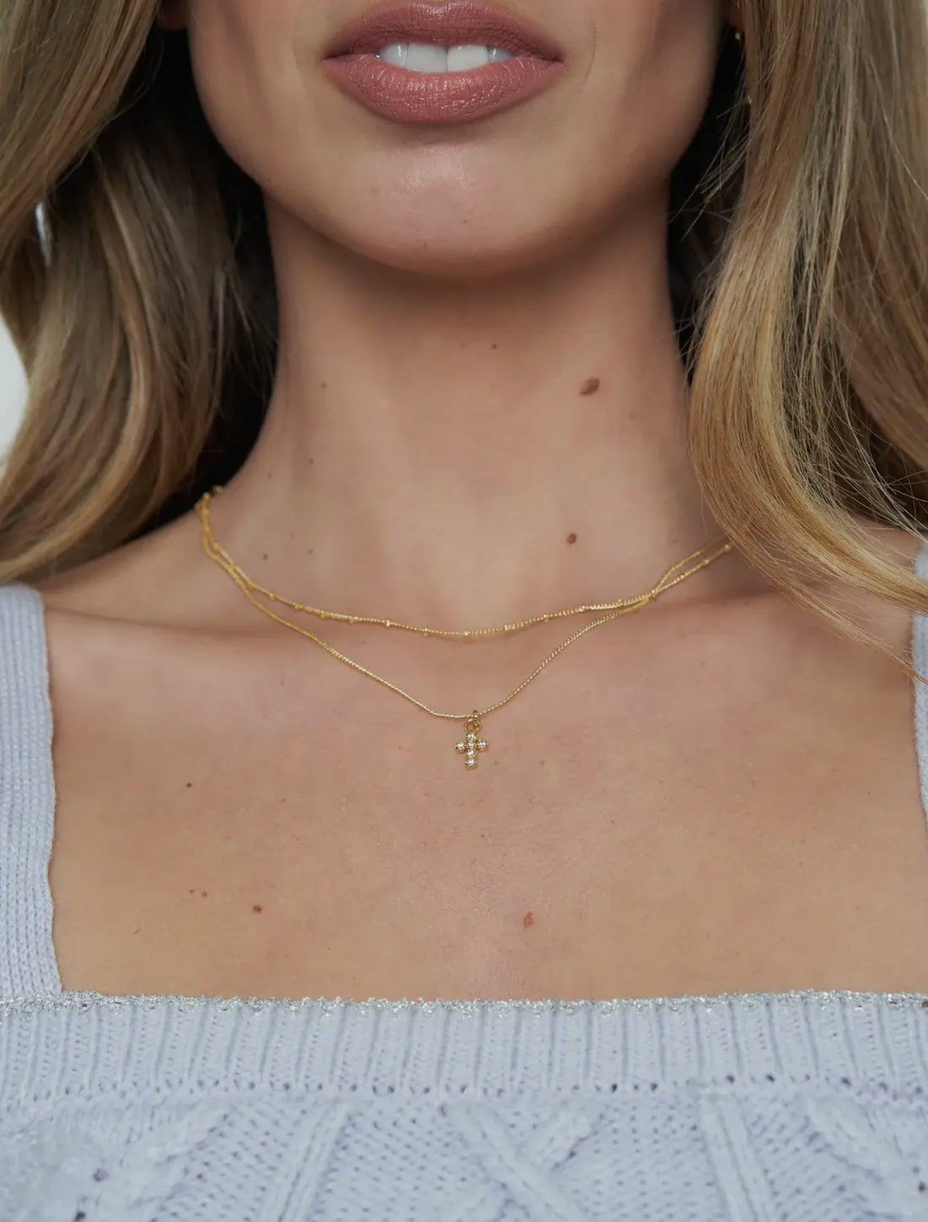 Gold Cross Necklace - Made in USA