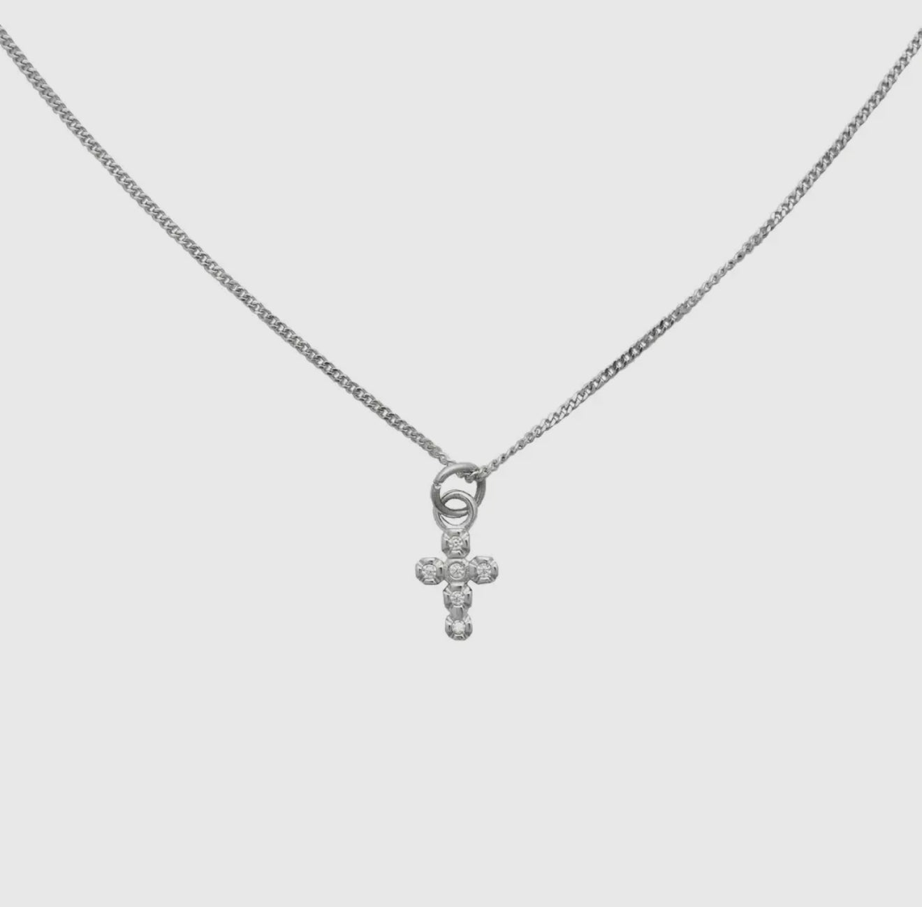 Silver Cross Necklace - Made in USA