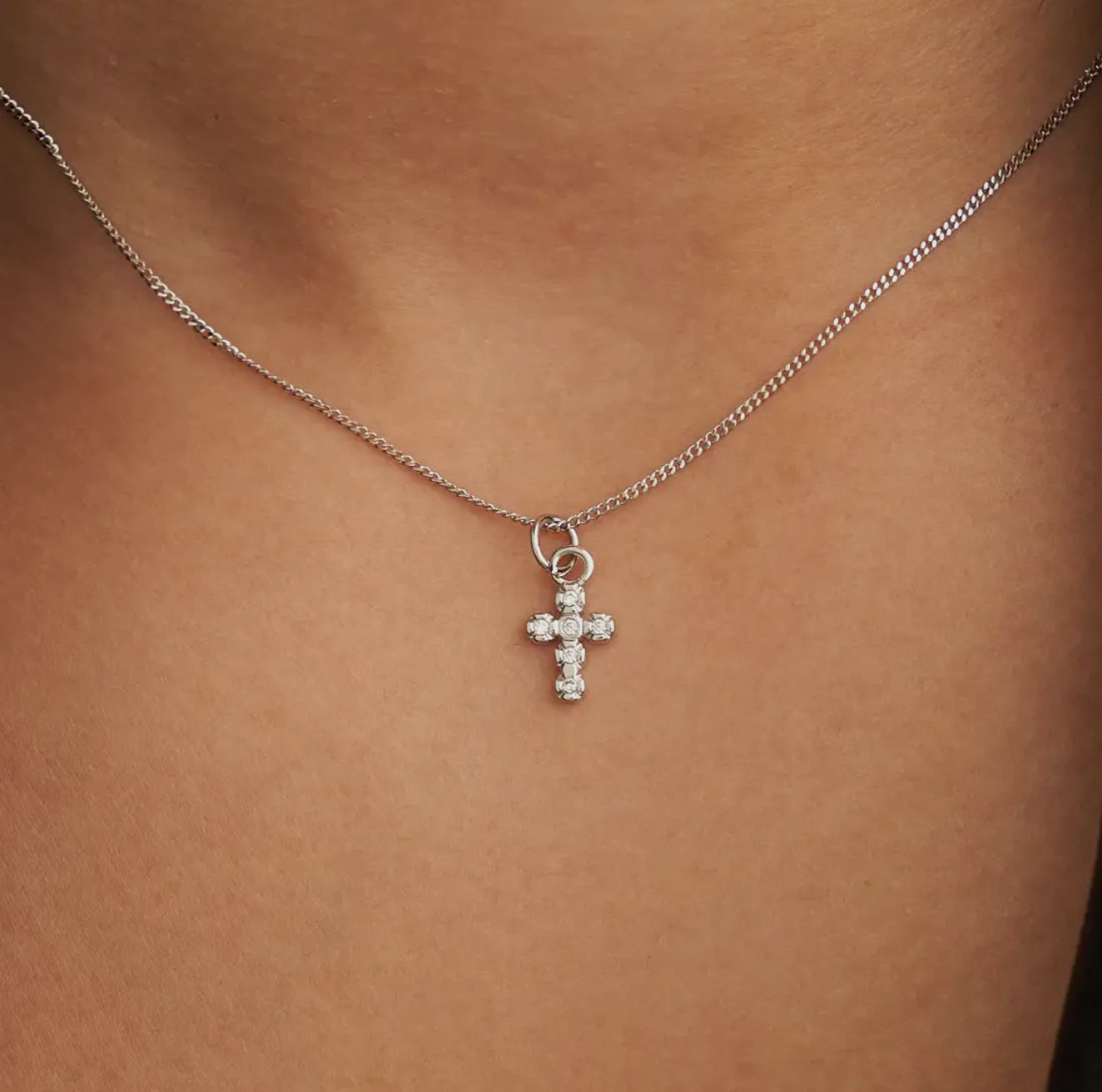 Silver Cross Necklace - Made in USA