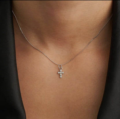 Silver Cross Necklace - Made in USA