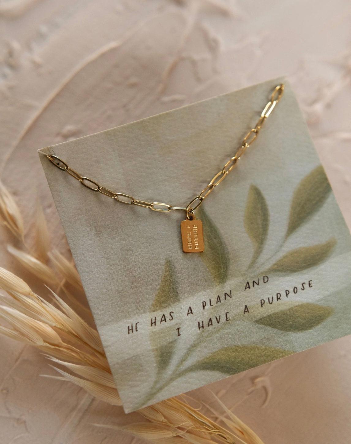 Hope + Future Gold Necklace - Made in USA - Kin Trading Post