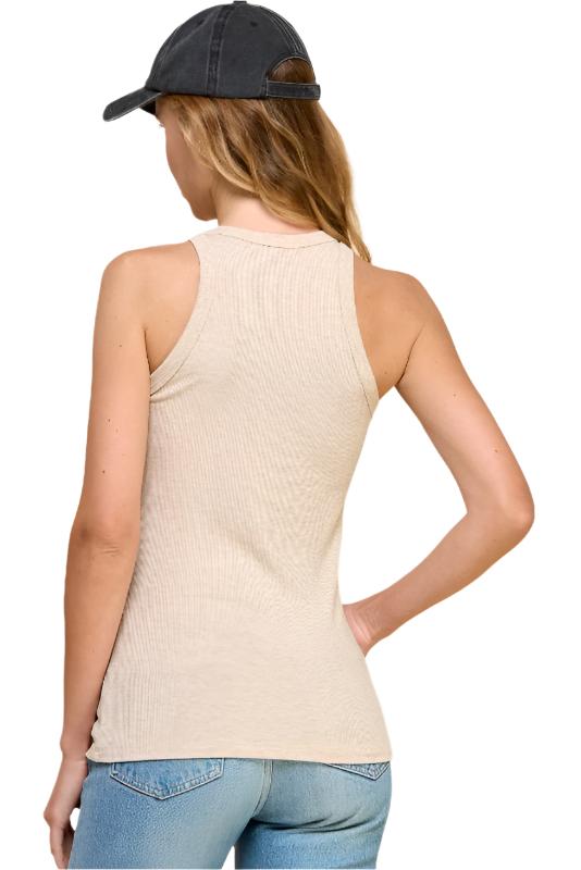 Back Oat Color Racerback Tank Top - Made in USA