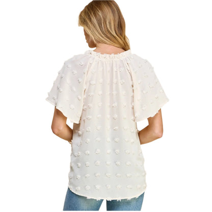 Swiss Dot Top White Back  - Made in USA