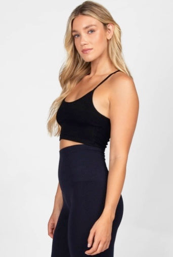 Black Cami Top - Side- Made in USA 