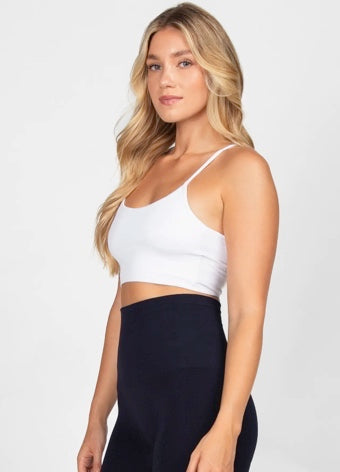 White Cami Top - Side- Made in USA 