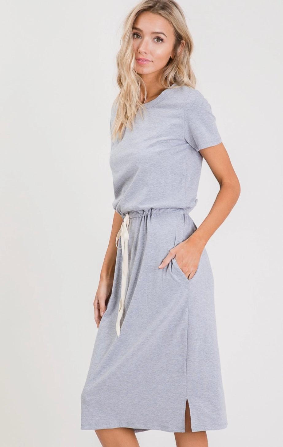 T-Shirt Dress in Grey - Made in USA - Kin Trading Post