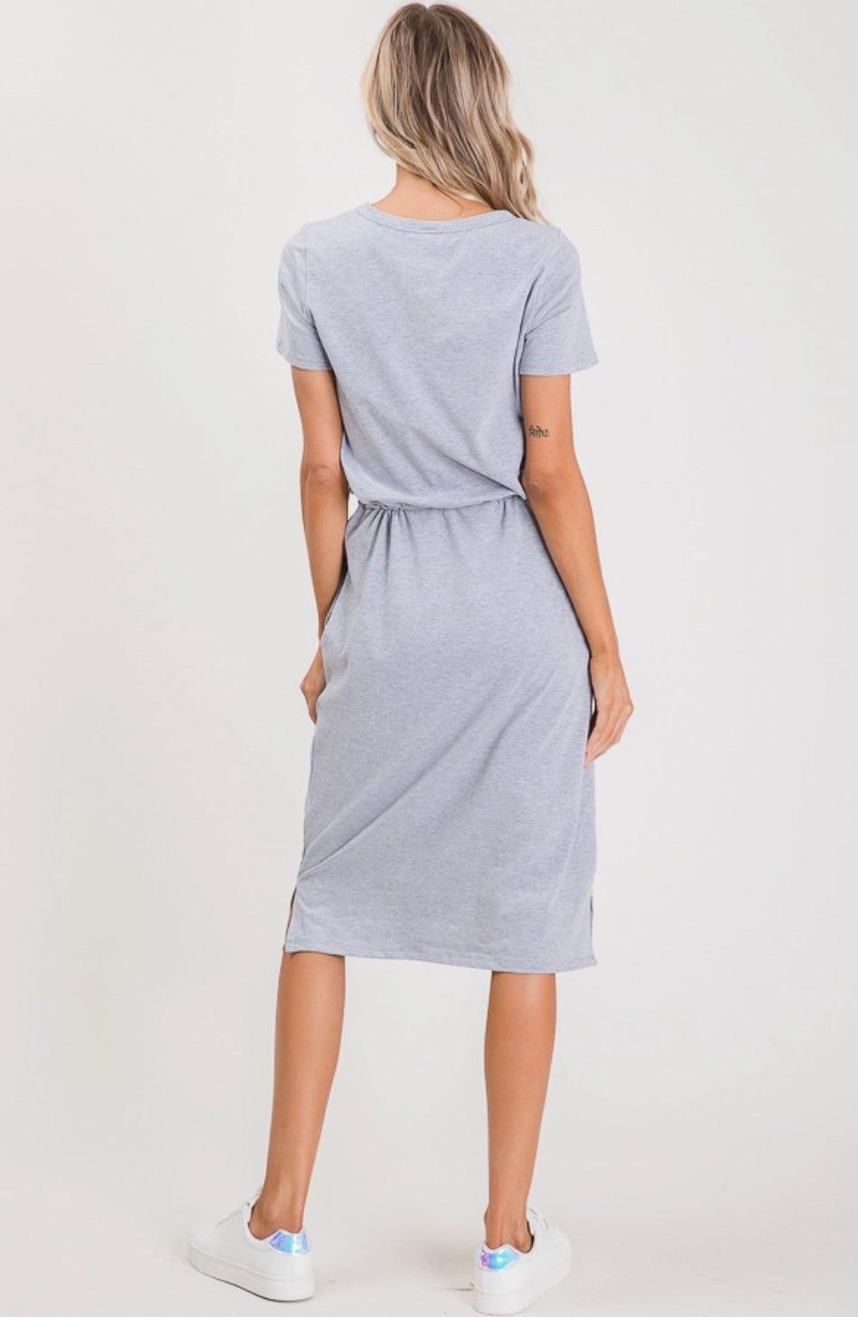 T-Shirt Dress in Grey - Made in USA - Kin Trading Post