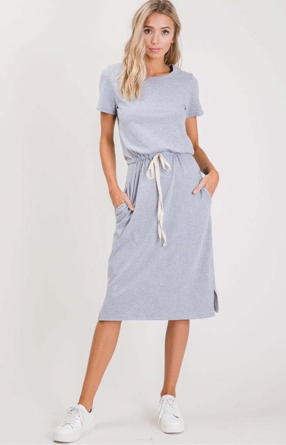 T-Shirt Dress in Grey - Made in USA - Kin Trading Post