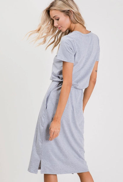 T-Shirt Dress in Grey - Made in USA - Kin Trading Post