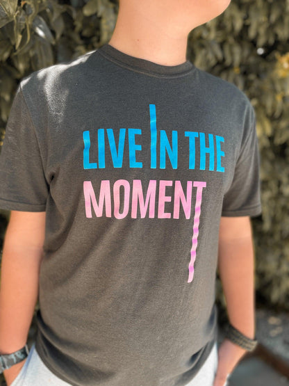 Live in the Moment Dark Gray Adult Tee - Kin Trading Post